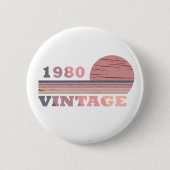 Geboren in 1980  verjaardagscadeau ronde button 5,7 cm (Voorkant)