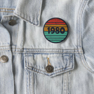 Geboren in 1980  verjaardagscadeau ronde button 5,7 cm