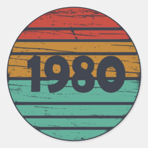Geboren in 1980  verjaardagscadeau ronde sticker