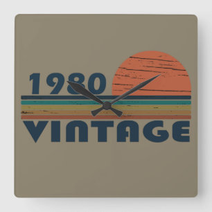 Geboren in 1980  verjaardagscadeau vierkante klok
