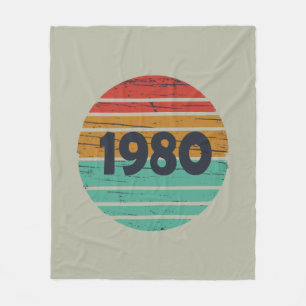 Geboren in 1980 Vintage Verjaardagscadeau Fleece Deken