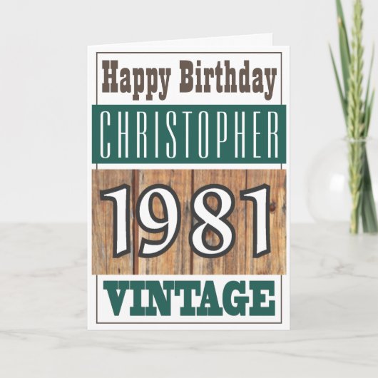 Geboren in 1981 Greetings Card Kaart (Voorkant)