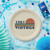 Geboren in 1981 verjaardagscadeau papieren bordje