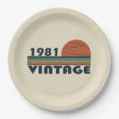 Geboren in 1981 verjaardagscadeau papieren bordje (Voorkant)