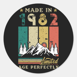Geboren in 1982, geboortedag ronde sticker