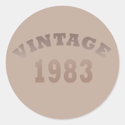 Geboren in 1983 verjaardagscadeau ronde sticker (Voorkant)