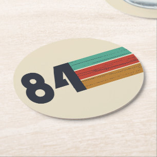 Geboren in 1984 40e verjaardagscadeau ronde kartonnen onderzetter