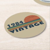 Geboren in 1984 verjaardagscadeau ronde kartonnen onderzetter (Gebogen)
