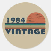 Geboren in 1984 verjaardagscadeau ronde sticker (Voorkant)