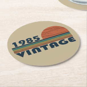 Geboren in 1985  40ste verjaardagscadeau ronde kartonnen onderzetter
