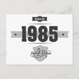 Geboren in 1985 (Dark&Lightgrey) Briefkaart