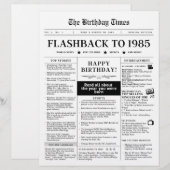 Geboren in 1985 Mock Krant zwart-wit (Voorkant / Achterkant)