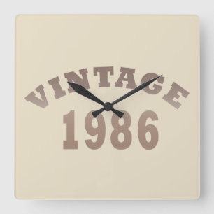 Geboren in 1986 elegante moderne vintage verjaarda vierkante klok