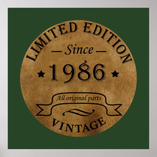 geboren in 1986 verjaardag poster (Voorkant)