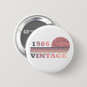 Geboren in 1986 verjaardagscadeau ronde button 5,7 cm