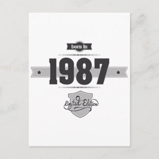 Geboren in 1987 (Dark&Lightgrey) Briefkaart
