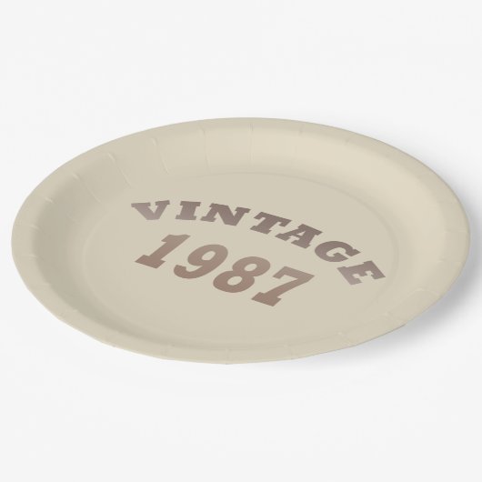 geboren in 1987 verjaardag papieren bordje (Gekanteld)