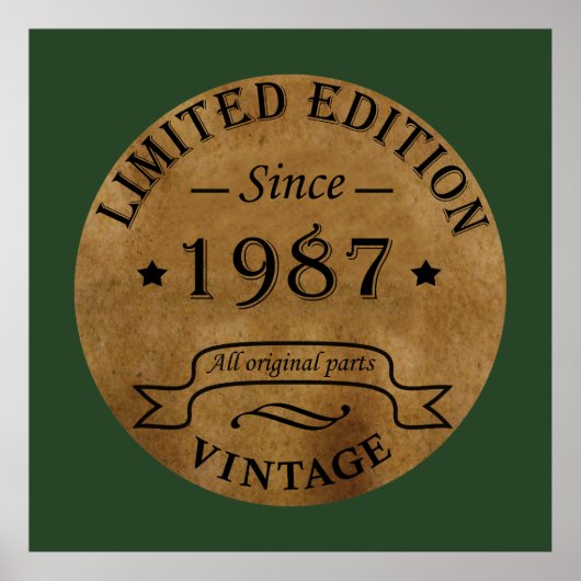 geboren in 1987 verjaardag poster (Voorkant)