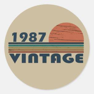 Geboren in 1987  verjaardagscadeau ronde sticker
