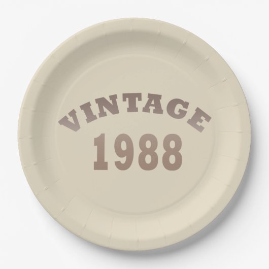 Geboren in 1988  verjaardagscadeau papieren bordje (Voorkant)