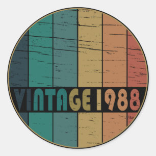 Geboren in 1988  verjaardagscadeau ronde sticker