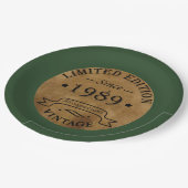 geboren in 1989  verjaardag papieren bordje (Gekanteld)