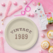 Geboren in 1989  verjaardagscadeau papieren bordje (Feest)