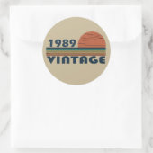 Geboren in 1989 verjaardagscadeau ronde sticker (Tas)