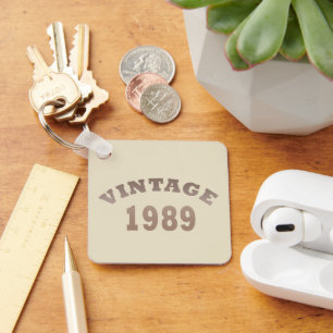 geboren in 1989 vintage verjaardag sleutelhanger