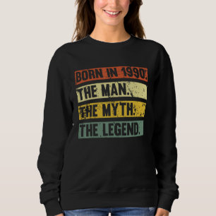 Geboren in 1990 Retro Man Myth Legend Verjaardag V Trui