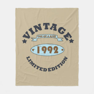 Geboren in 1992 elegante vintage verjaardagscadeau fleece deken