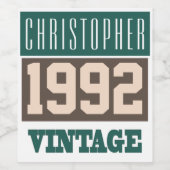 Geboren in 1992 met Christelijke naam Wijn Etiket (Enkel label)