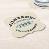 Geboren in 1992 verjaardagscadeau kartonnen onderzetters (Gekanteld)