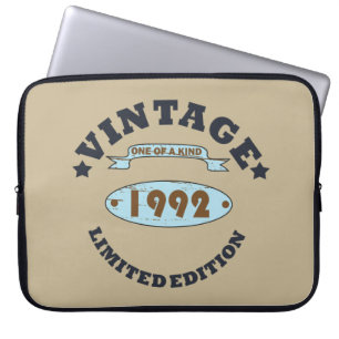 Geboren in 1992 verjaardagscadeau laptop sleeve