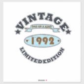 Geboren in 1992  verjaardagscadeau sticker (Vel)