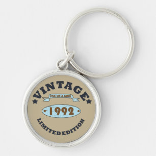 geboren in 1992 vintage verjaardag sleutelhanger