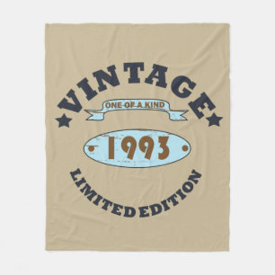 Geboren in 1993 elegante vintage verjaardagscadeau fleece deken