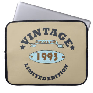 geboren in 1993  verjaardag laptop sleeve