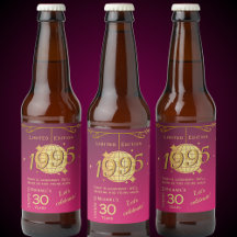Geboren in 1995 30ste verjaardagsfeest roze bier L