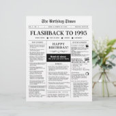 Geboren in 1995 Mock Krant zwart-wit (Staand voorkant)