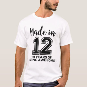 Geboren in 2012 10e verjaardag jongens meisjes 10 t-shirt