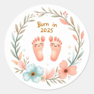 Geboren in 2025 ronde sticker