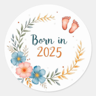 Geboren in 2025 ronde sticker
