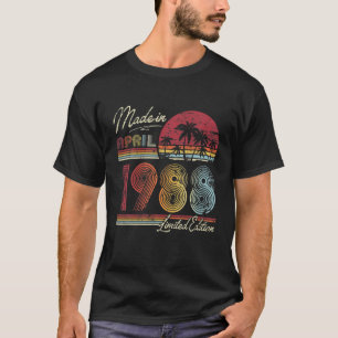 Geboren in april 1988 34e Bithday in 1988 34 jaar T-shirt