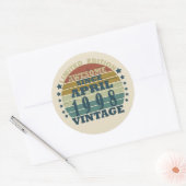 Geboren in april 1998 verjaardag ronde sticker (Envelop)