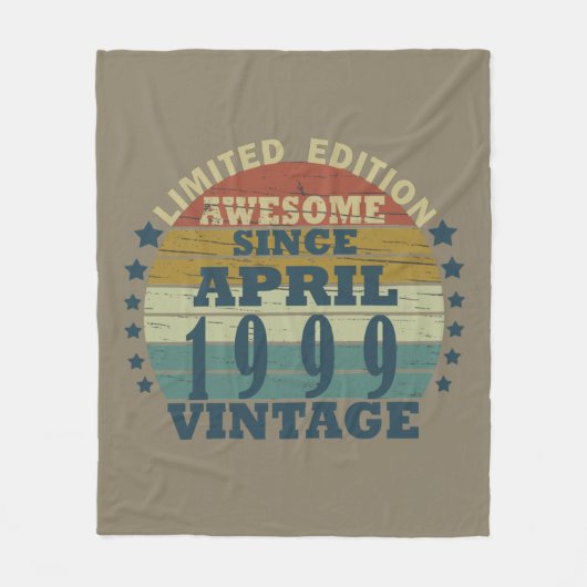 Geboren in april 1999  jaar fleece deken (Voorkant)