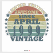 Geboren in april 1999 jaar sticker (Vel)