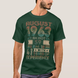 Geboren in augustus 1963 59ste verjaardag, 1963 59 t-shirt