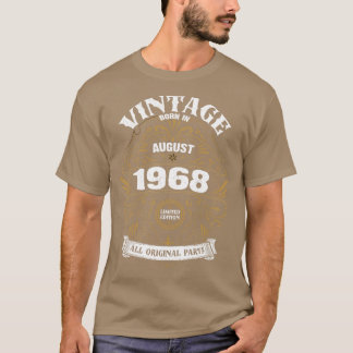 Geboren in augustus 1968 Verjaardag T-shirt