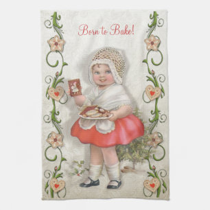 Geboren in Bake  Girl - Aanpassen Theedoek